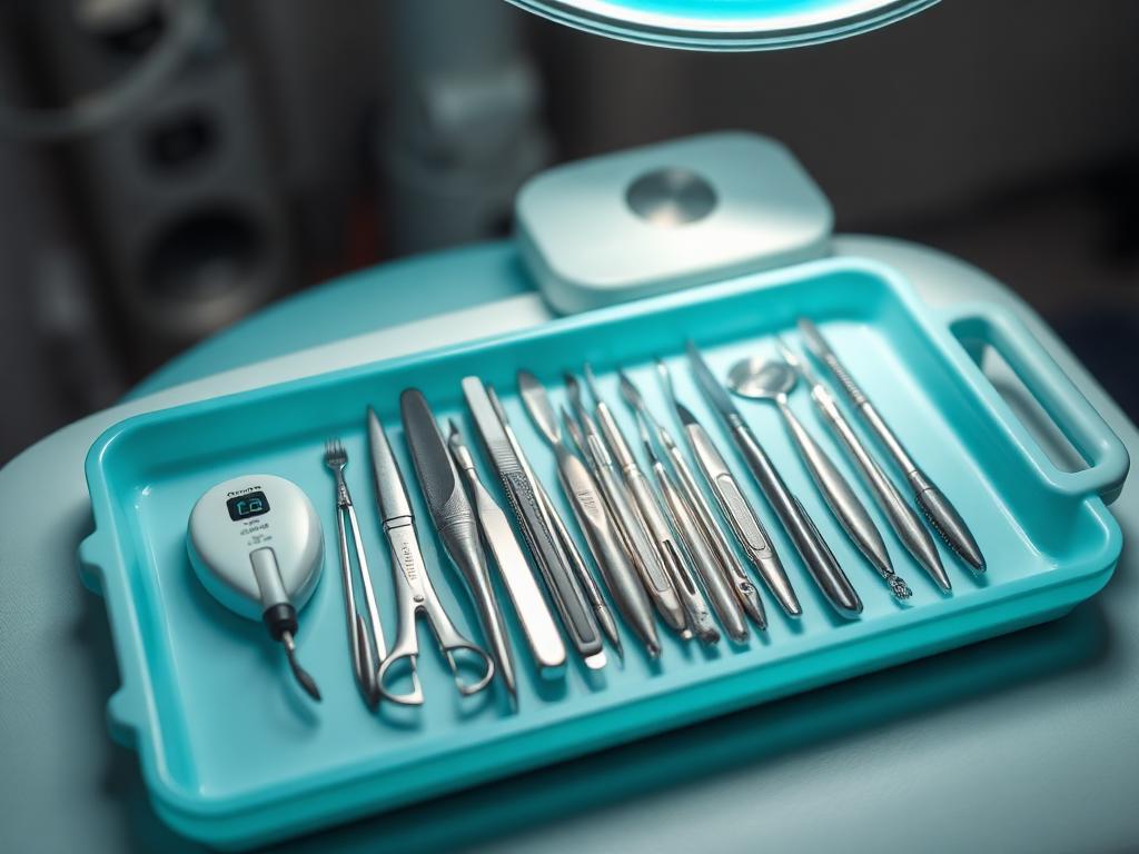 Modern sterilised dental instruments